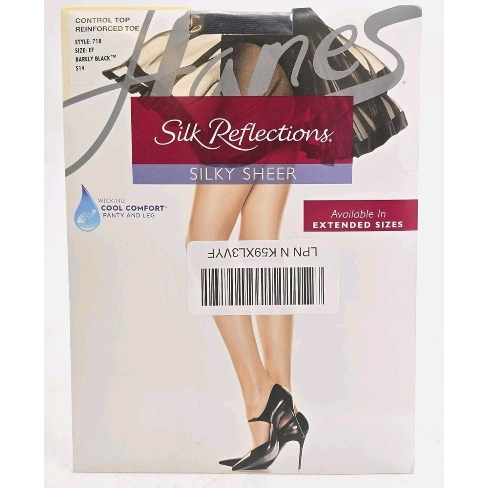NEW Hanes Silk Reflections Control Top Reinforced Toe Pantyhose 718 EF SilkSheer